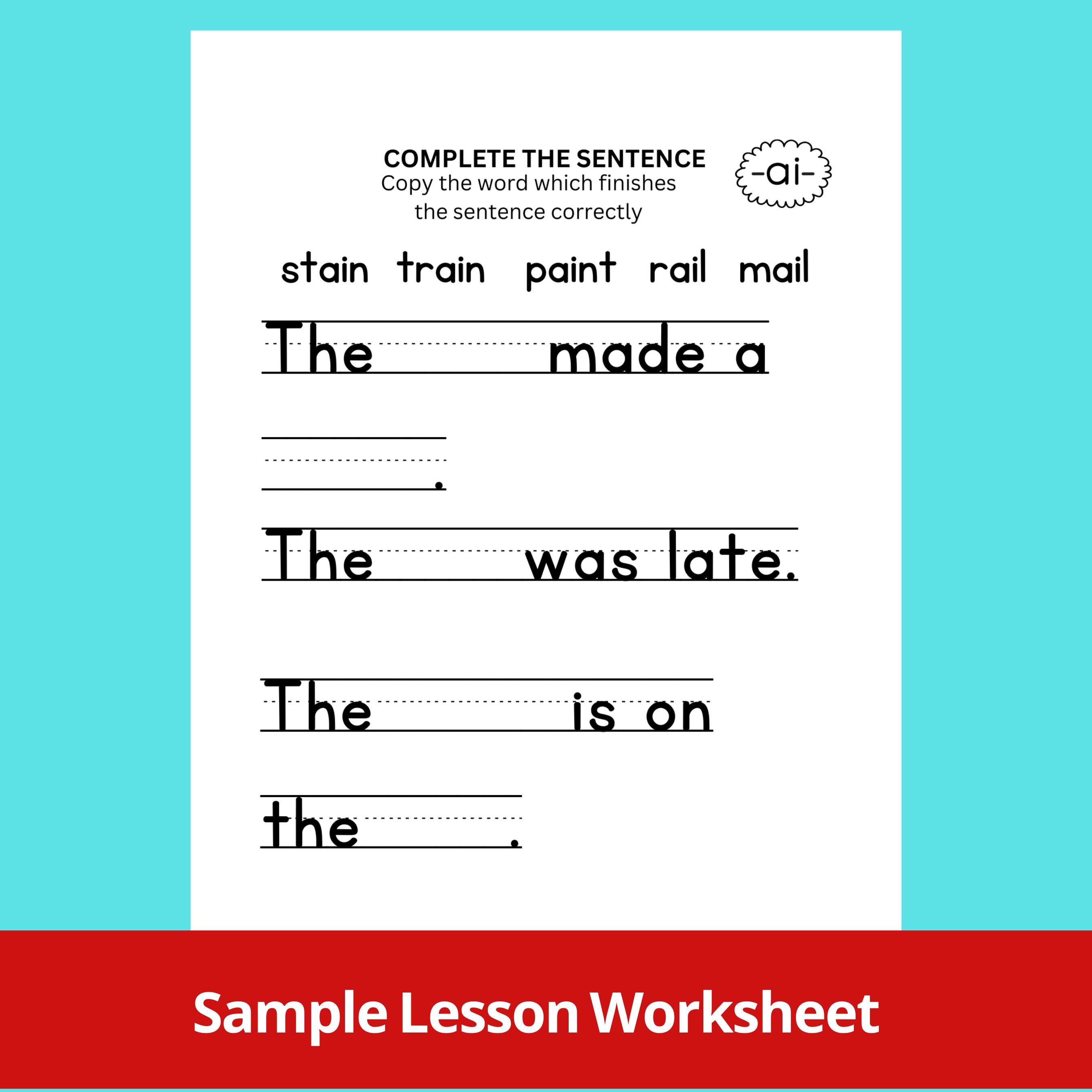 Trace and copy words with phonics.
