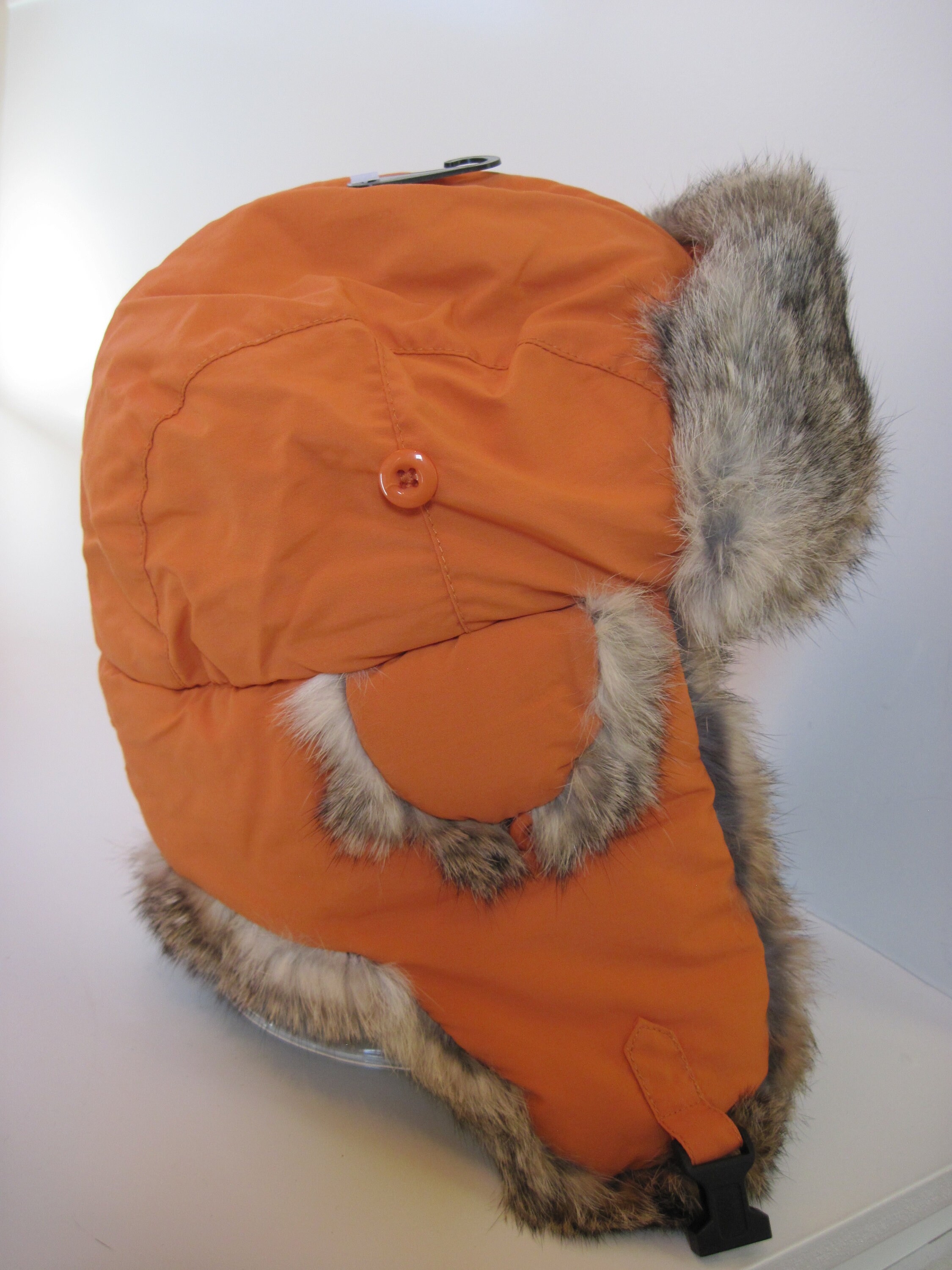 Winter Aviator - Rabbit Fur - Tangerine - Etsy display picture 2