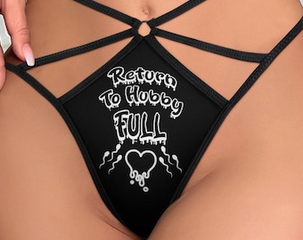 Hotwife Fantasy Thong: Cuckold G-String for Creampie Play, BBC Only QOS T-Back Underwear, Intimate Lingerie Gift from cuck husband.
