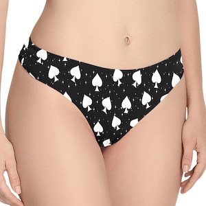 Spades and Stars Black Thong: Hotwife Panties, Cuckold Fantasy