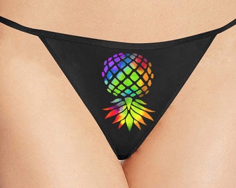 Swinger Pineapple Thong Panty – Upside Down Pineapple G-String for Women | Sexy Adult Lifestyle Lingerie