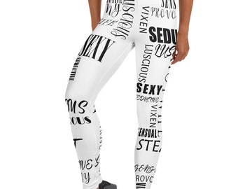 Sexy Vixen Leggings. Provocative hotwife workout and yoga leggins, perfect anniversary or birthday gift. Sexy, steamy gift for your hotwife.