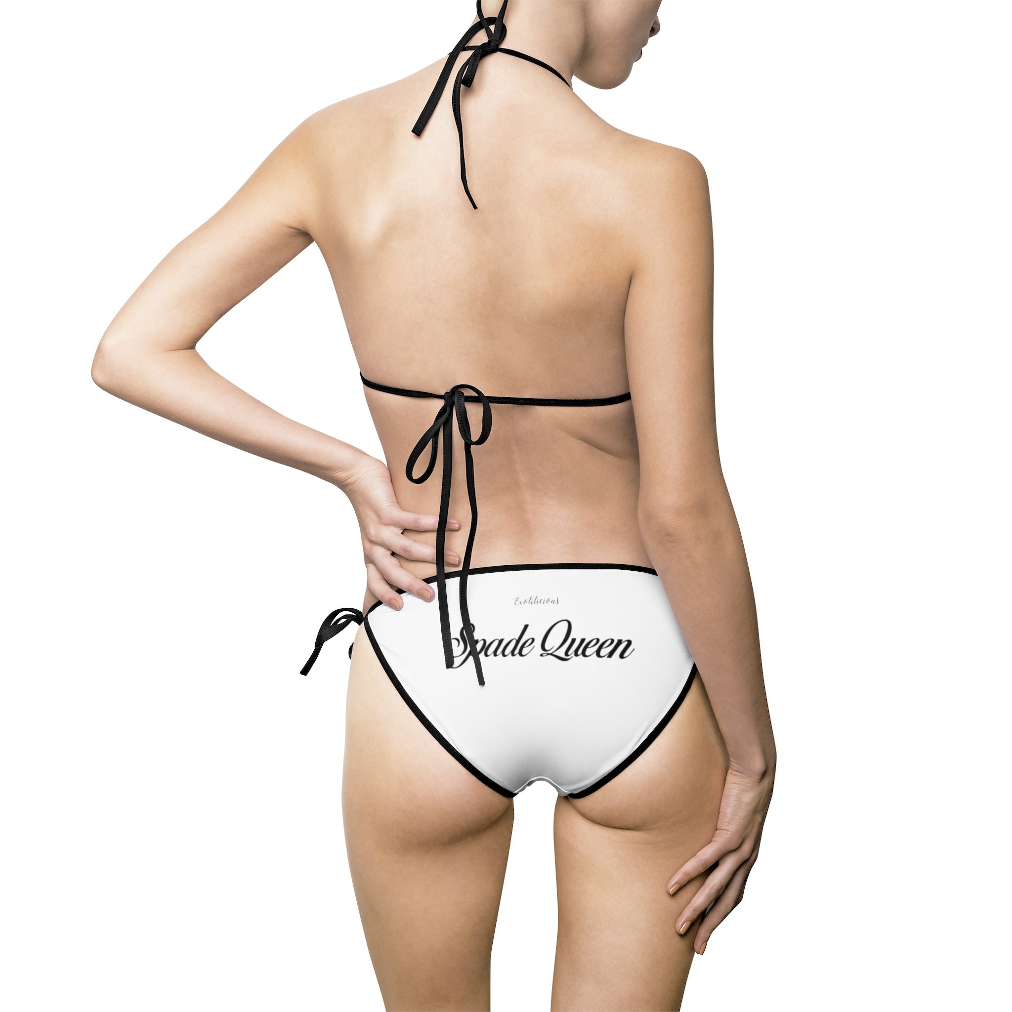 Women's Spade Queen White Bikini. Hotwife Bikini. Hotwife Clothing, BBC