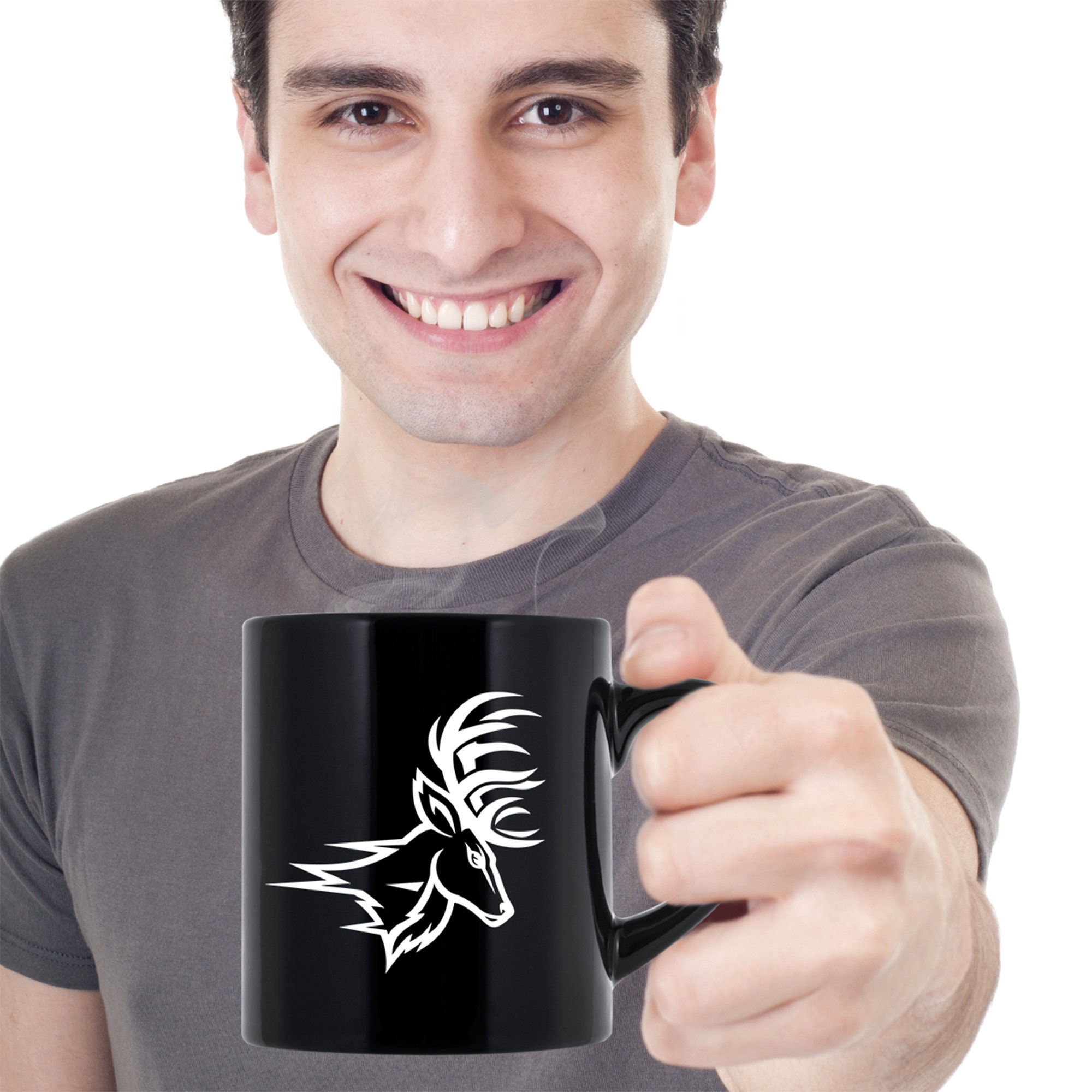 Hert Man Zwarte Koffie Mok Hert Man Zwarte Koffie Mok