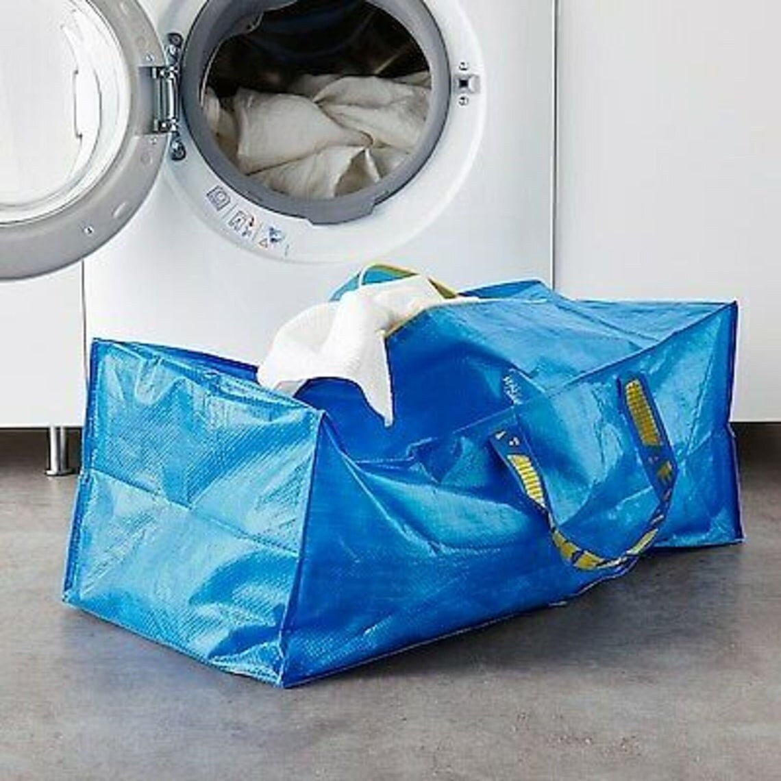 IKEA Large Blue Zipped 76L Plastic BAG Shopping Laundry Etsy