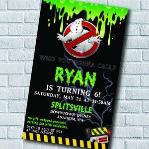 Ghostbusters Themed Birthday Invitation