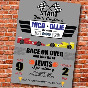 Race Car Themed Party Invitation