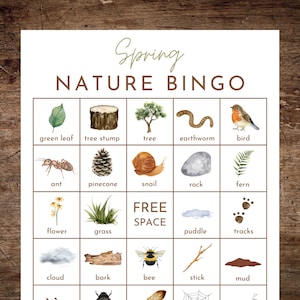 Printable Spring Nature Bingo | Forest Outdoors Scavenger Hunt