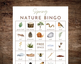 Printable Spring Nature Bingo | Forest Outdoors Scavenger Hunt