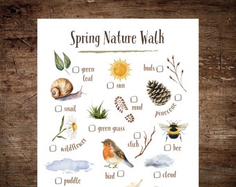 Printable Spring Nature Walk Scavenger Hunt