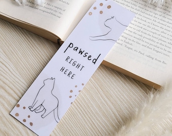 Pawsed Here (cat) bookmark