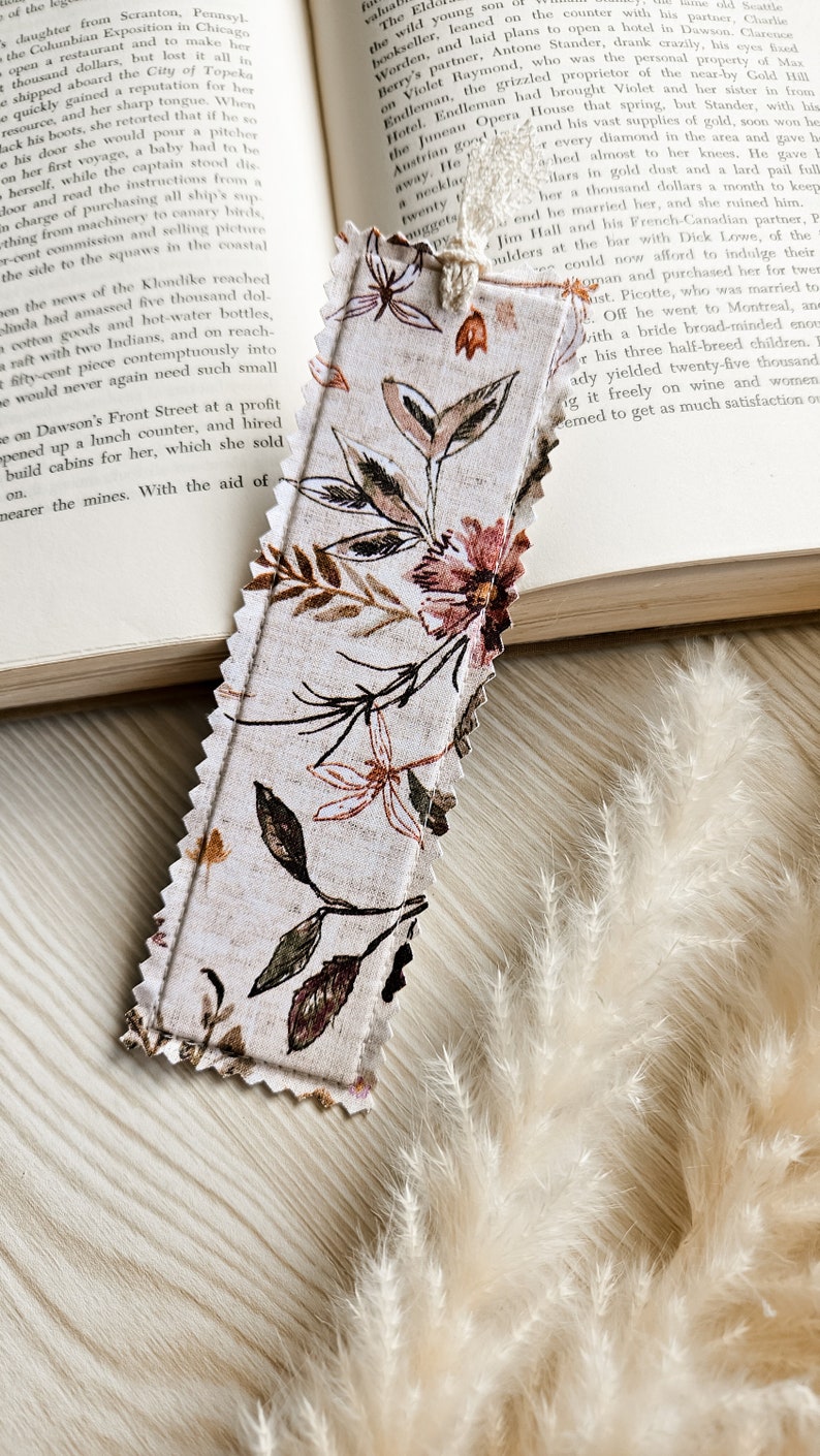 Wildflower Fabric Bookmark Made to order image 2