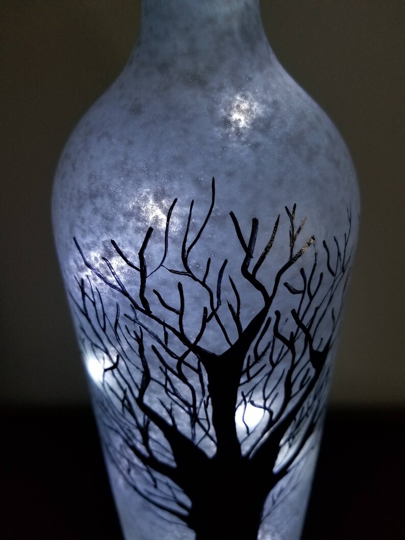 Hand Painted Wine Bottle Art tree Etsy