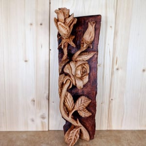 Wood Carving Rose, Handmade Carving, Wall Decoration, Flower Model, Wood Carving,Hand Crafted  Rose,Gift For Wooden Wedding,Wooden Rose Gift