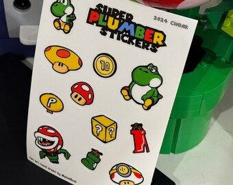 12 Mario Stickers in a Sticker Sheet