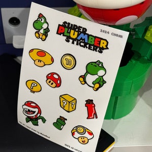 12 Mario Stickers in a Sticker Sheet