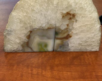 Green Dyed Agate Bookend, Medium