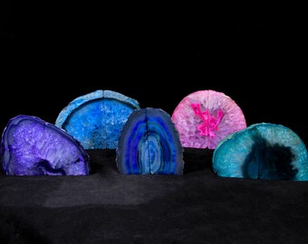 Assorted Dyed Agate Bookend, Medium