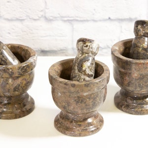 Brown Orthoceras Pestle and Mortar- Medium
