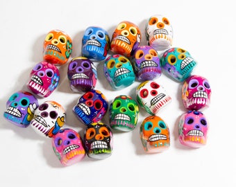 Assorted Hand Painted Sugar Skull Ceramic Magnets (One Magnet)