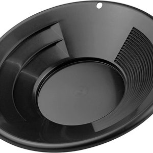 10&quot; Black Plastic Gold Mining Pan with Two Types of Riffles (One Pan)