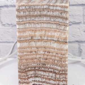 Black Zebra Onyx Pedestal Lamp, Stone, Gemstone, FREE SHIPPING