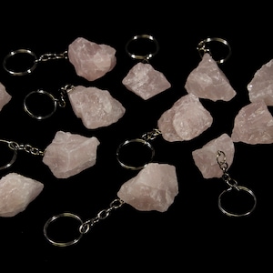 Rough Rose Quartz Keychain (One Keychain)