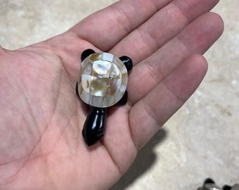 Assorted Inlaid Obsidian Turtle (Single Turtle)