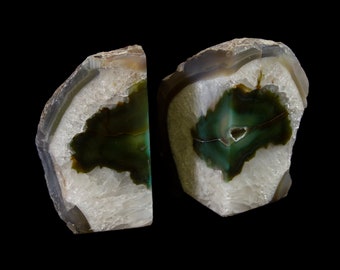 Green Dyed Agate Bookend, Small