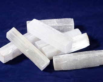 Rough Selenite 4&quot; Wand (One Wand)