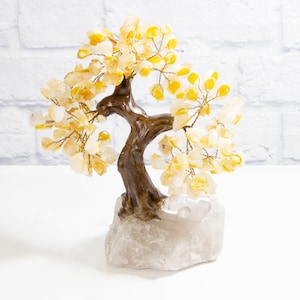 Large Citrine Gemstone Tree with Crystal Base