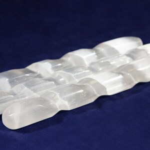 Selenite Tumbled Spiral Wands 6&quot; (One Wand)