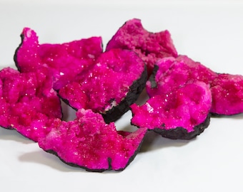 Pink Dyed Opened Moroccan Geode Half ( Large)  (Individual Piece)