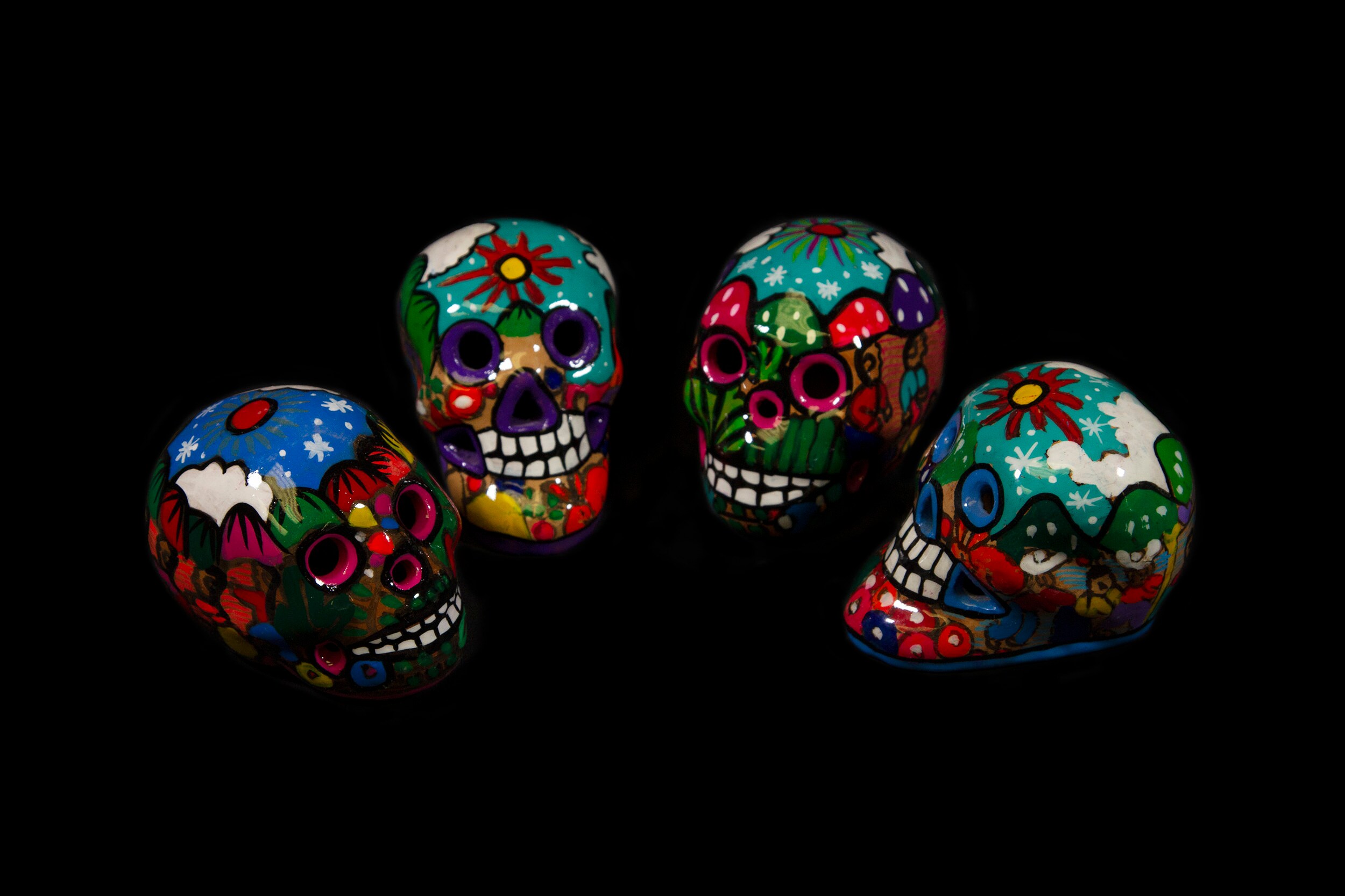 Day of the Dead Hand Painted 2"  Sugar Skull (Individual Skull)