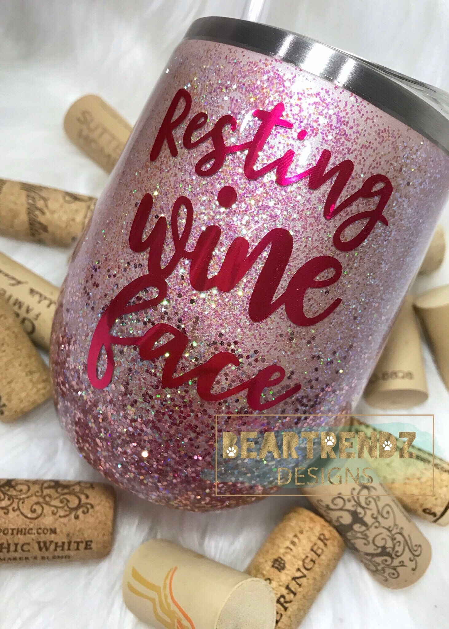 Glitter Tumbler Epoxy Tumbler Wine Glass Resting Wine Etsy