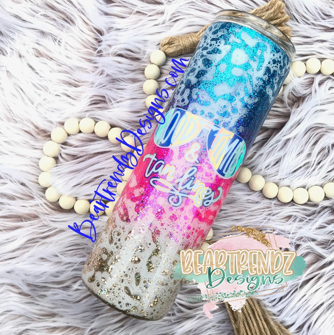 Beach Powerwash Glitter Tumbler, Summer Glitter Tumbler, 40oz Handle