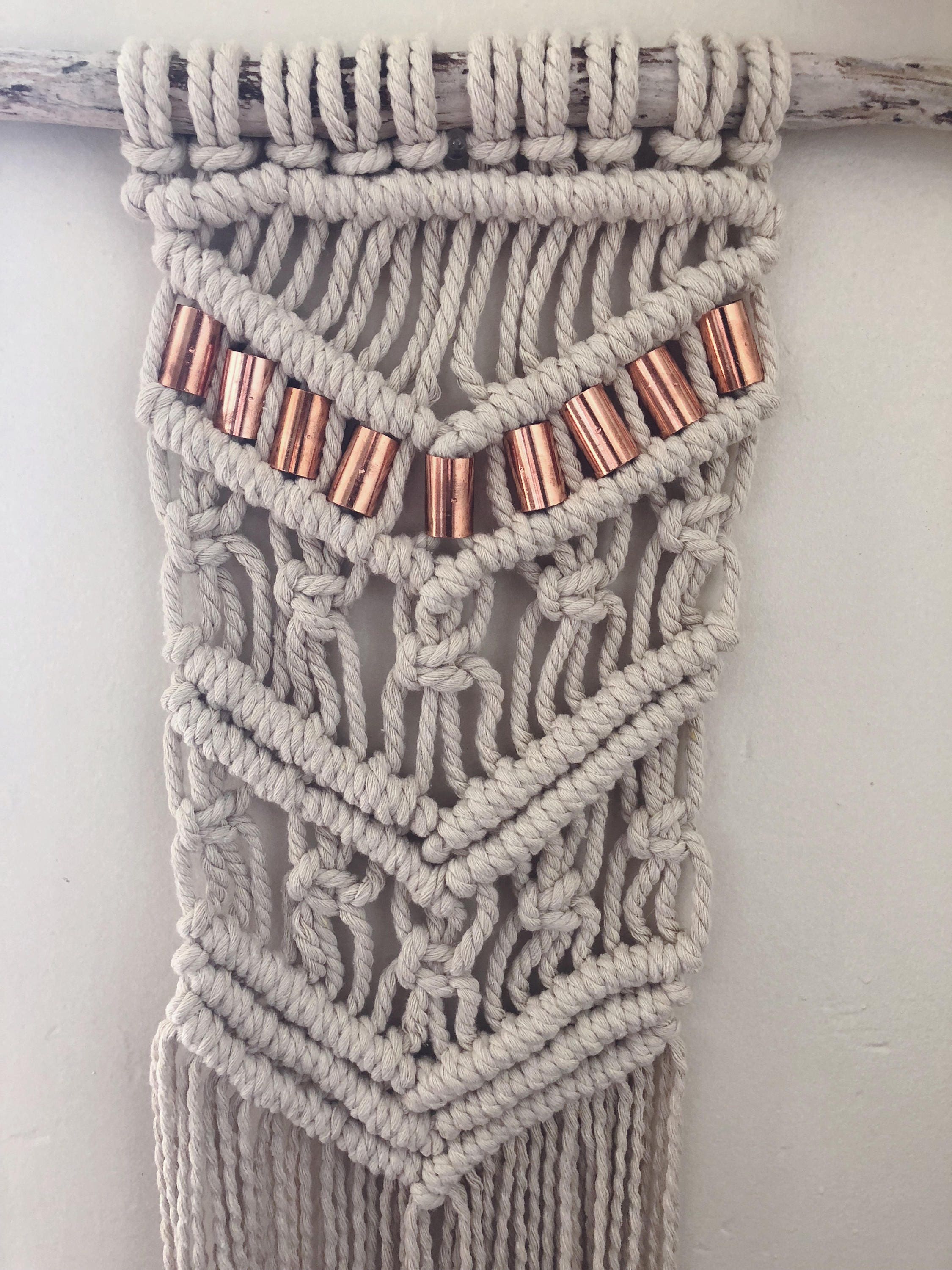 Copper Macrame Wall Hanging Etsy