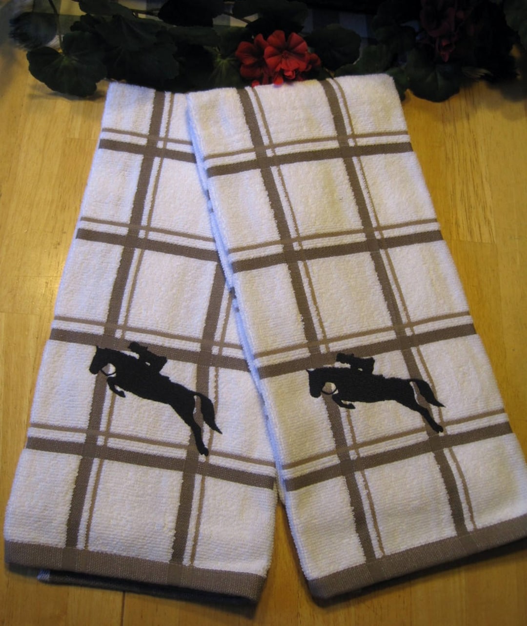 Set of 2 Large Thick Terry Cotton Kitchen Dish Towels With Etsy