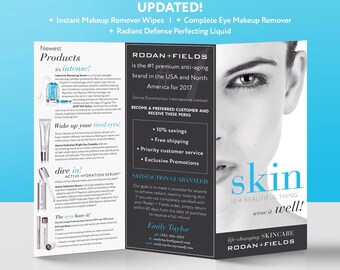 rodan and fields tri fold brochure rodan fields products brochure digital files personalized