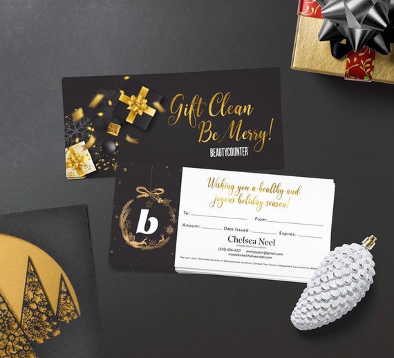 Beautycounter Christmas Gift Certificate Holiday Beauty Etsy