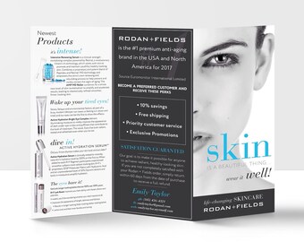 Rodan and Fields Tri-Fold Brochure, Rodan + Fields Products Brochure, Digital Files, Personalized