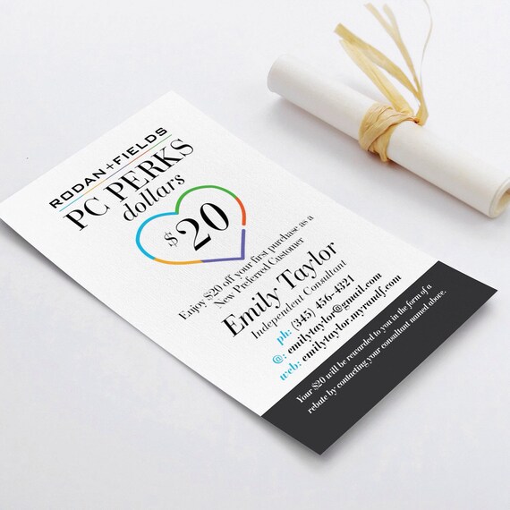 Rodan and Fields PC Dollars RF PC Perks Coupons Card Etsy