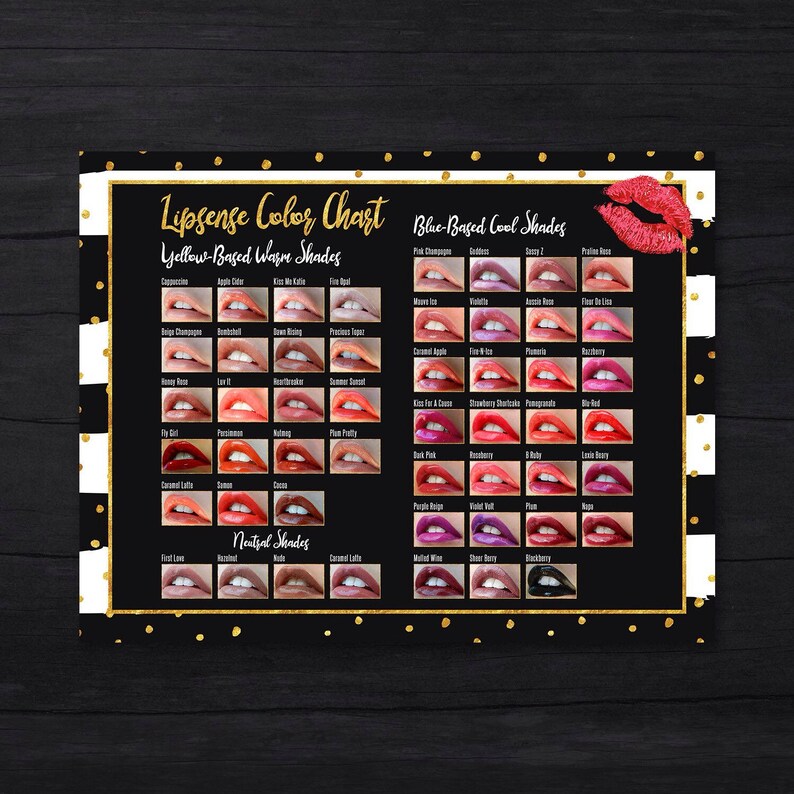 LipSense Color Chart Top 50 Lipsense Color Palette 2017 Etsy