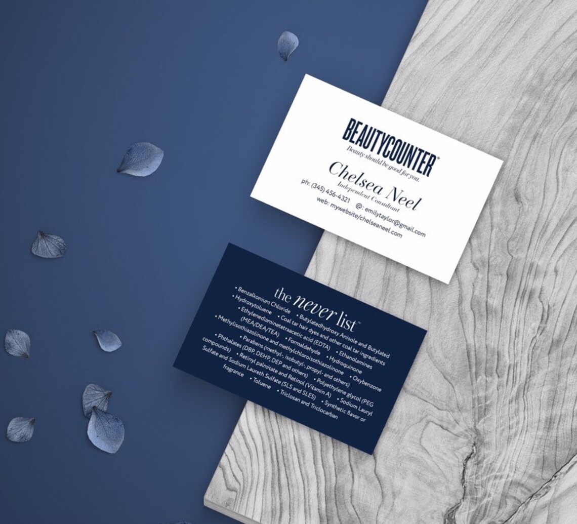 Beautycounter Business Cards The Never List Cards MLM | Etsy
