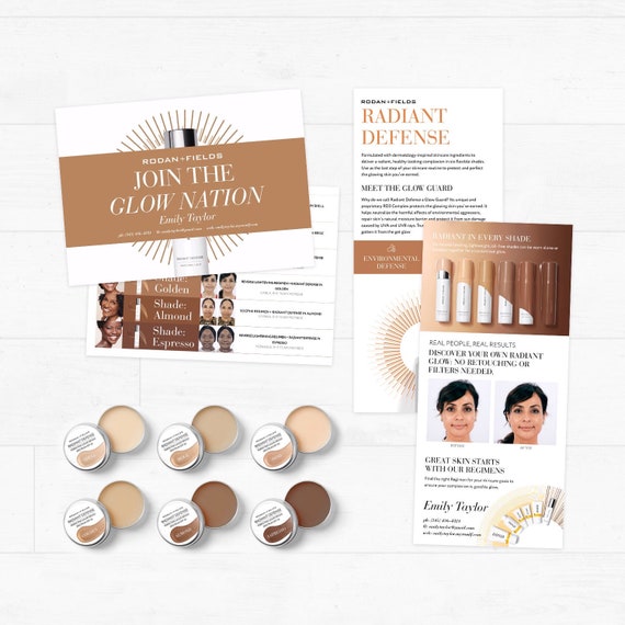 Digital Files Rodan and Fields Radiant Defense Postcard Personalized R+F Promotional Piece Rodan and Fields Join The Glow Nation