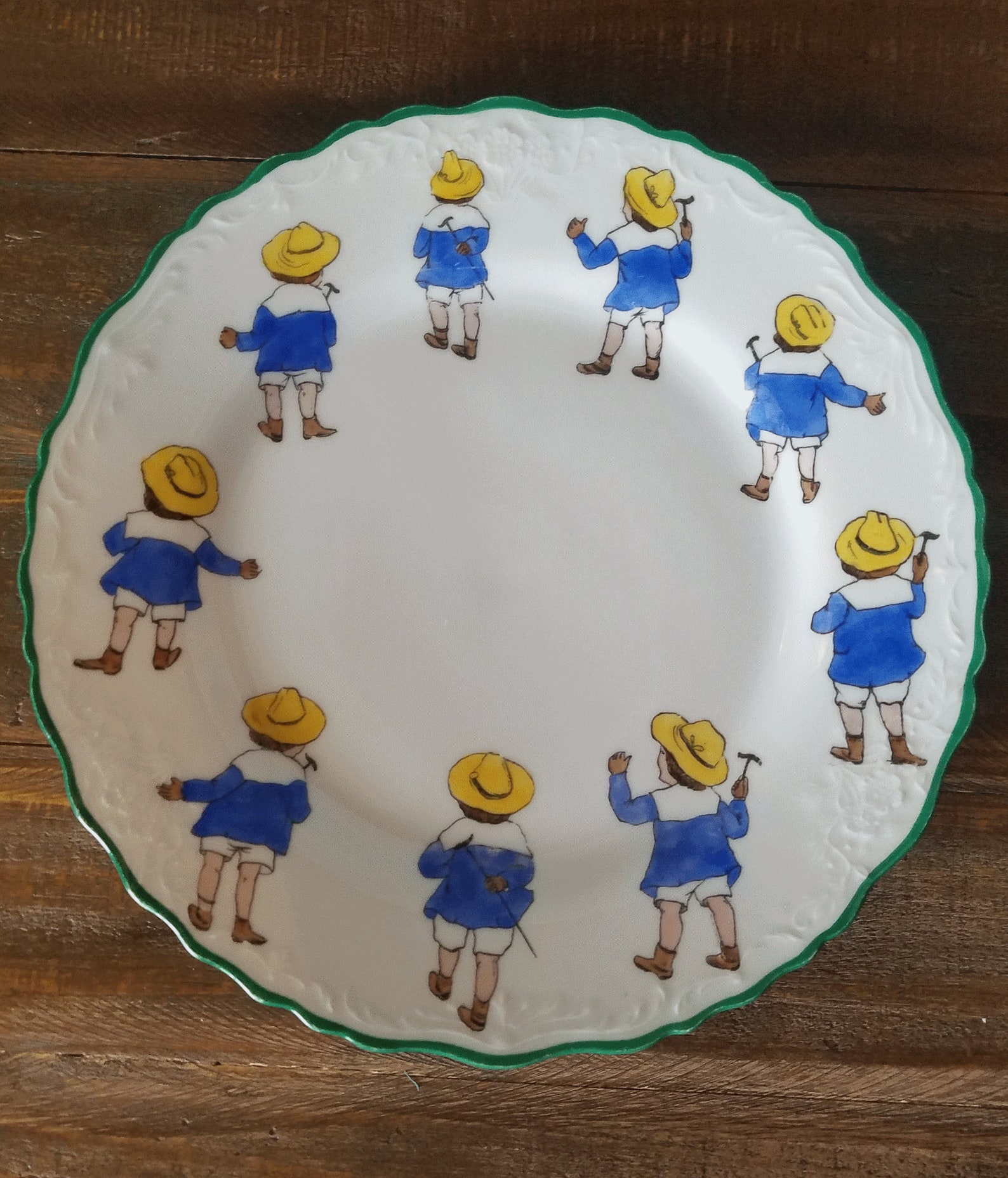 RL Dresden Blue Boy Motif Hand Painted Child�s Plate Etsy