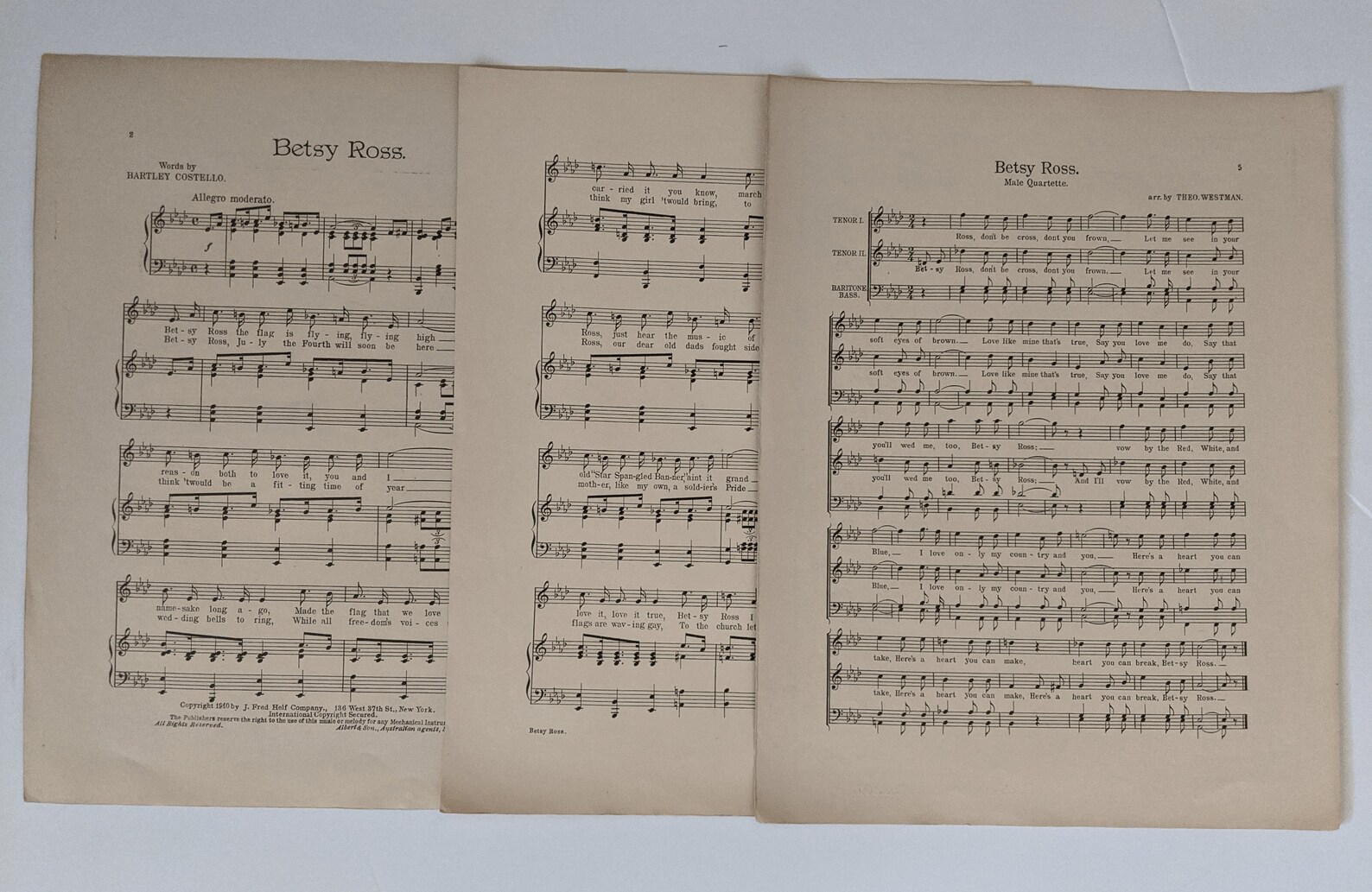 Antique Patriotic Sheet Music Fourthofjuly Americana 4 Etsy Singapore