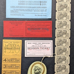 A Collection of Early 1900s Ephemera Samples Order Forms, Letters, Tags, Badges, Related To County Fair