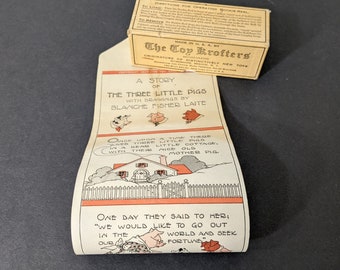 The Toy Krofters Inc. 1924 Bookie Roll No. 1 “The Three Little Pigs” Story Reel