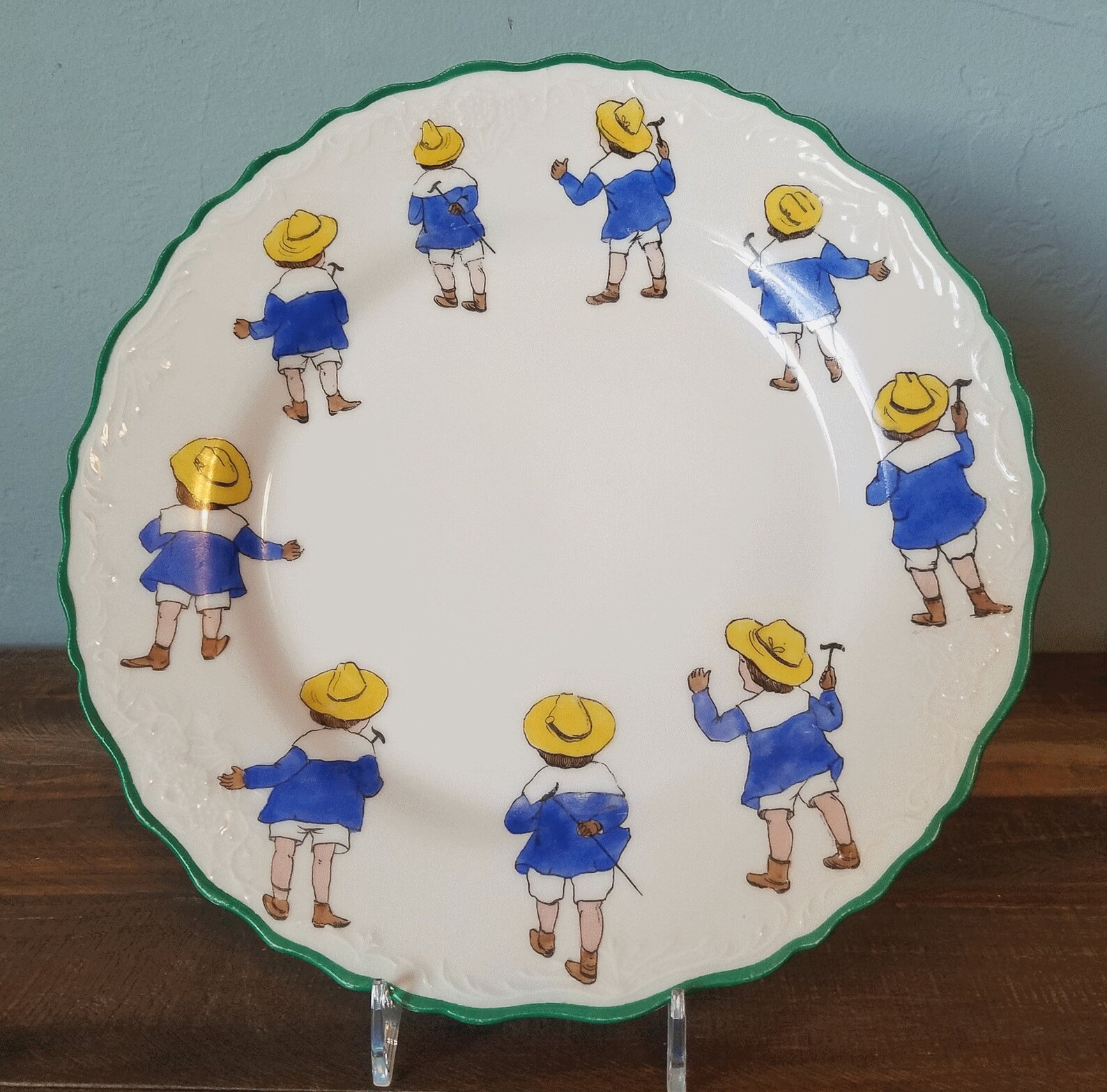 RL Dresden Blue Boy Motif Hand Painted Child�s Plate Etsy